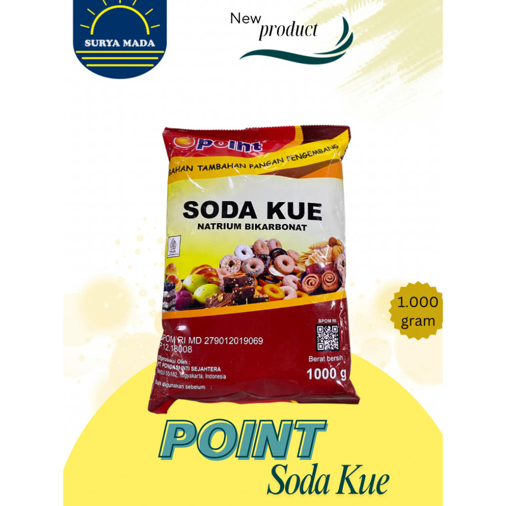 POINT Soda Kue 1KG | Natrium Bikarbonat Asli | Pengembang Kue UMKM | Murah & BPOM soda kue  soda kue
