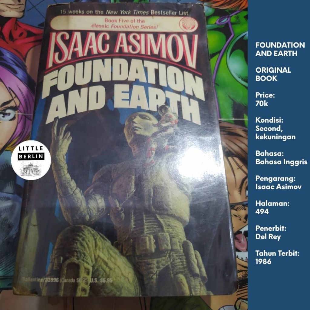ORIGINAL Novel ISAAC ASIMOV Foundation and Earth English Preloved #5 Foundation Series Book Scifi Sc