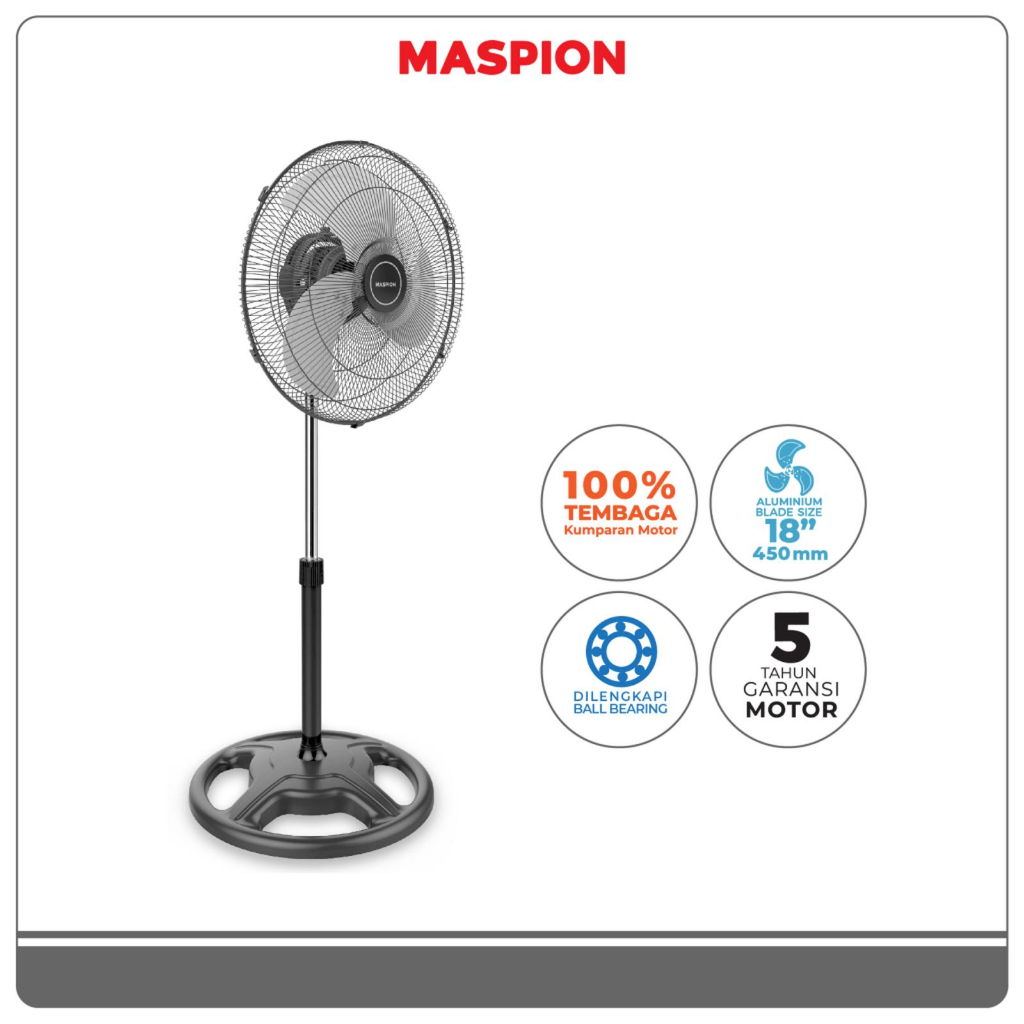 Kipas Maspion PW-1817 S 18 Inch Besi / Power Stand Fan Maspion PW1817S 18" Maspion PW 1817 S