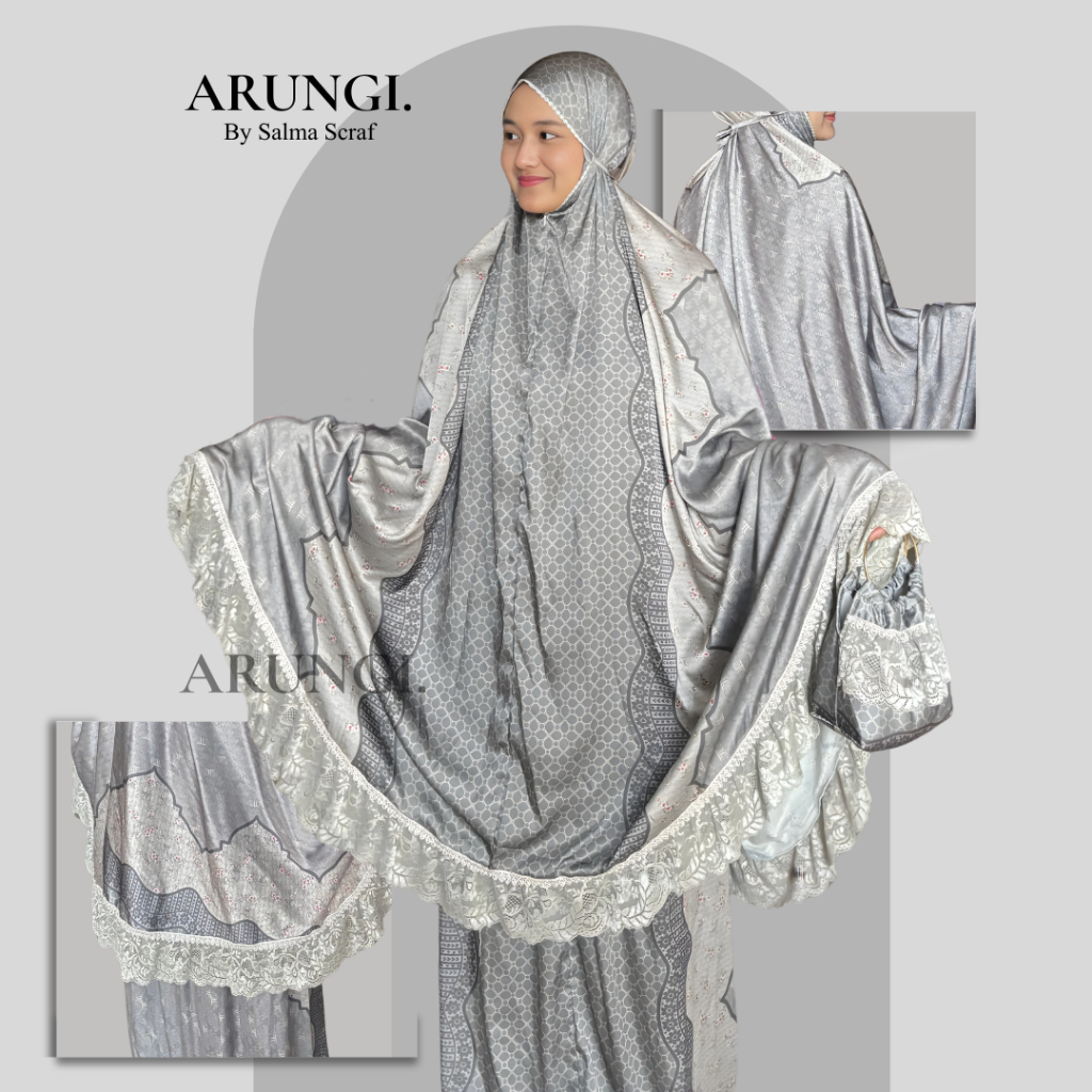 ARUNGI - Mukena Armani Silk Premium Motif Geometris Elegan