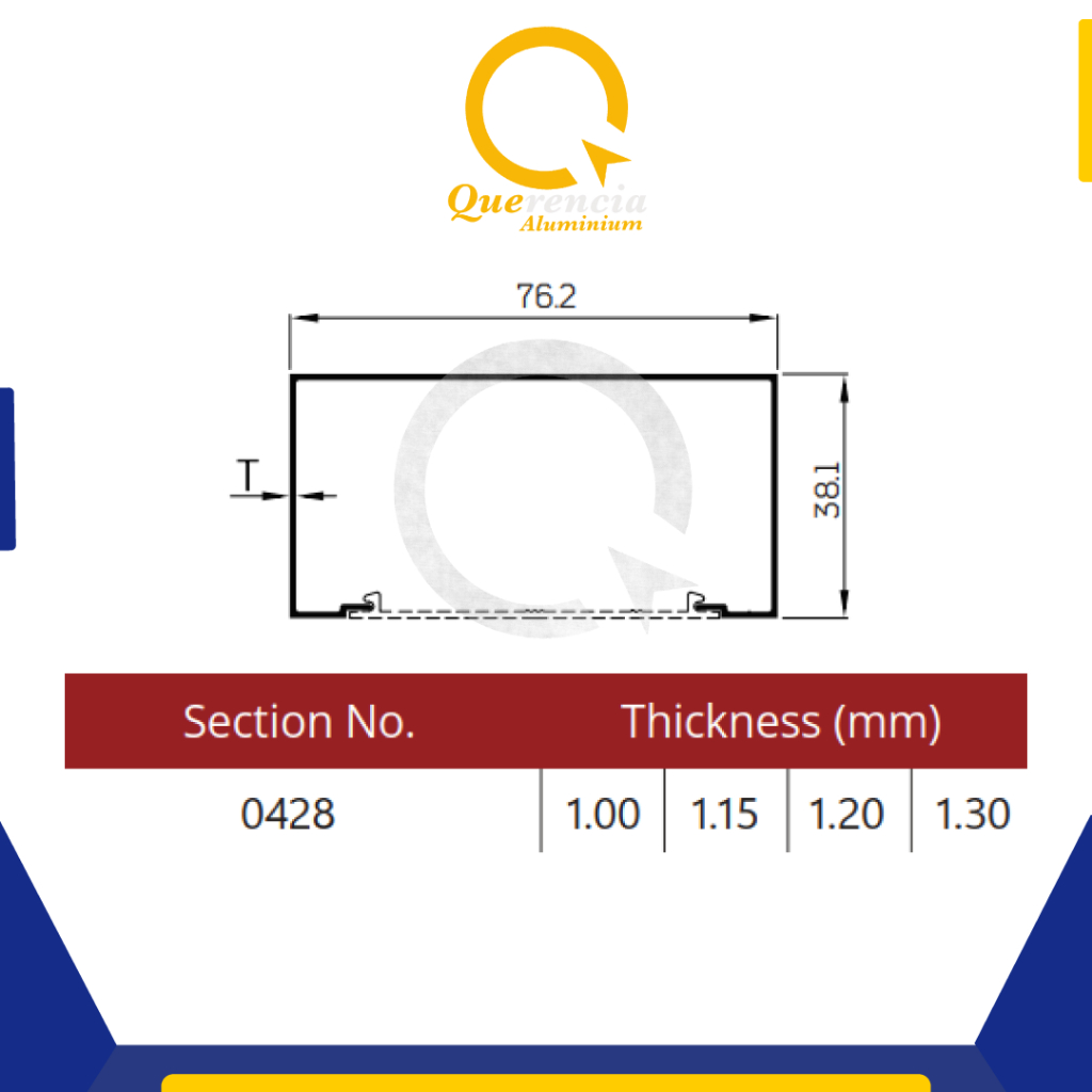 Forta 0428 Aluminium Profile Kusen Bahan Pintu Jendela 3” | Aluminium Batangan 6 Meter | Bahan Bangu
