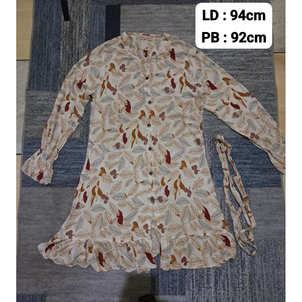 Tunik bunga, tunik pantai, preloved