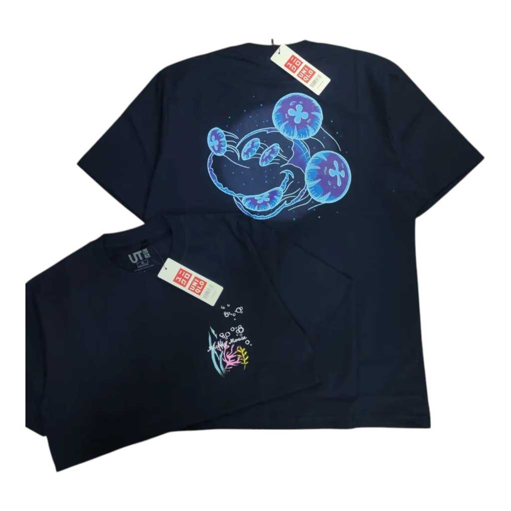 Uniqlo UT Disney Mickey Faces Tshirt - Navy Short Sleeve