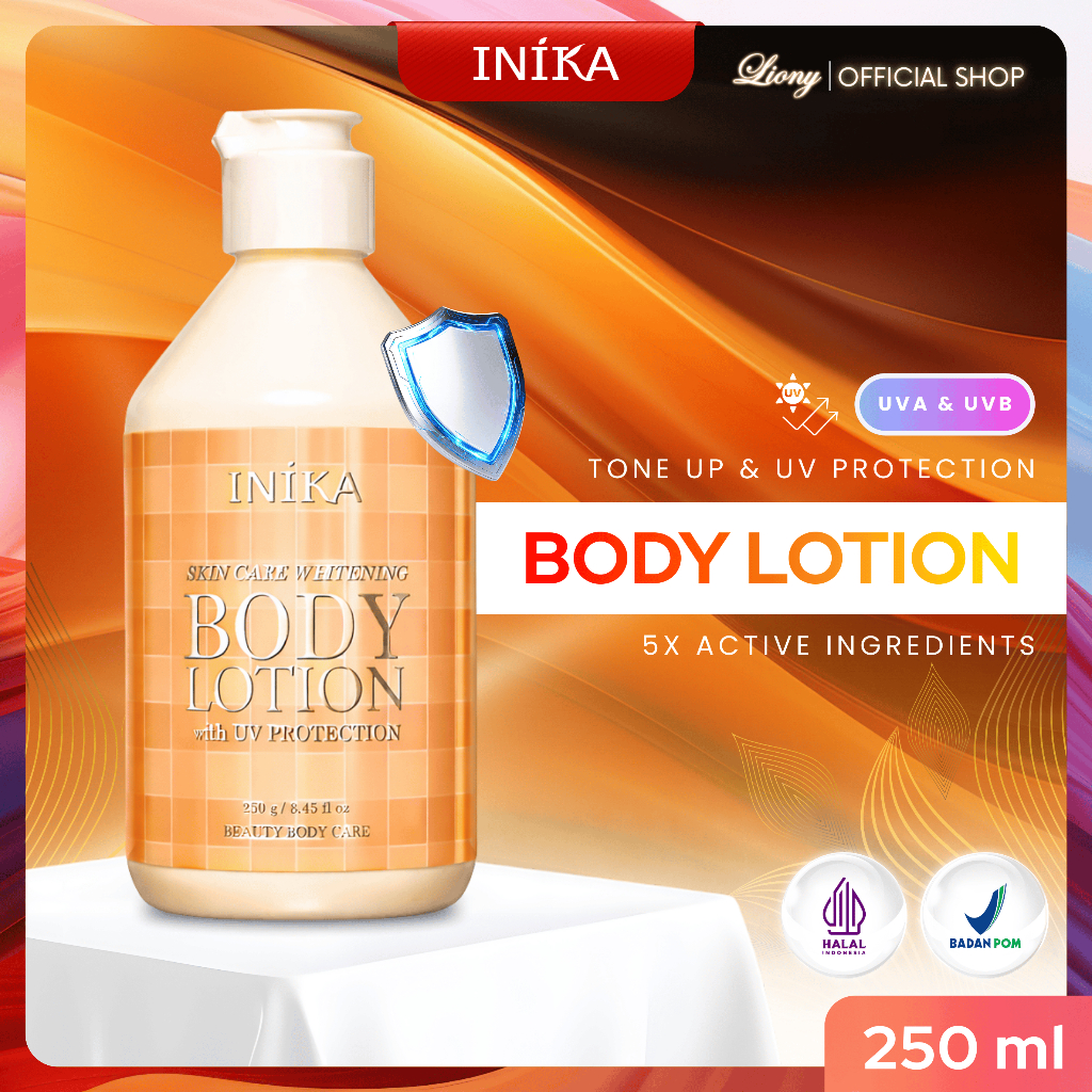 INIKA Body Lotion Instant Tone Up UV Protection Whitening ORI 250gr Mencerahkan Melindungi Kulit