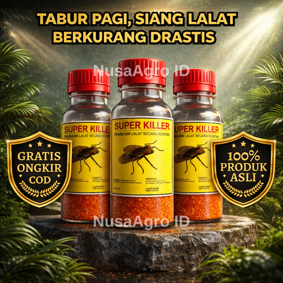 SUPER KILLER Obat Lalat Tabur Ampuh untuk Kandang & Rumah | Pembasmi Lalat Praktis Tanpa Semprot | C