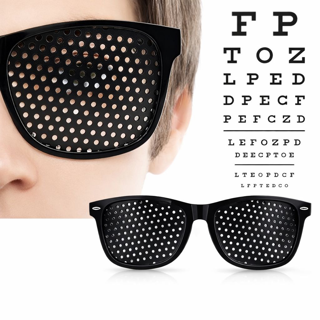 KACAMATA TERAPI PINHOLE GLASSES HITAM UNTUK ASTIGMATISM SILINDER MINUS