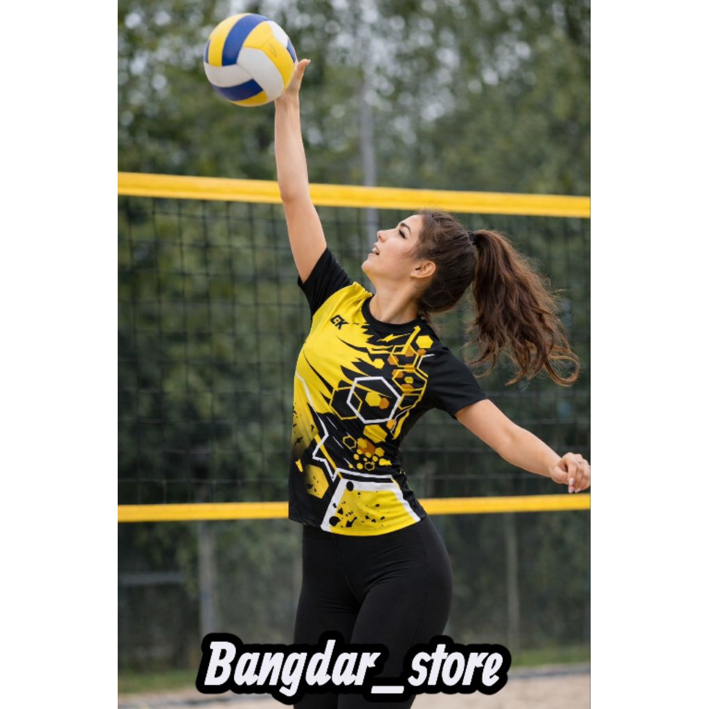 KAOS OLAHRAGA WANITA JERSEY VOLLY CEWEK KAOS VOLLY WANITA BAJU BULUTANGKIS