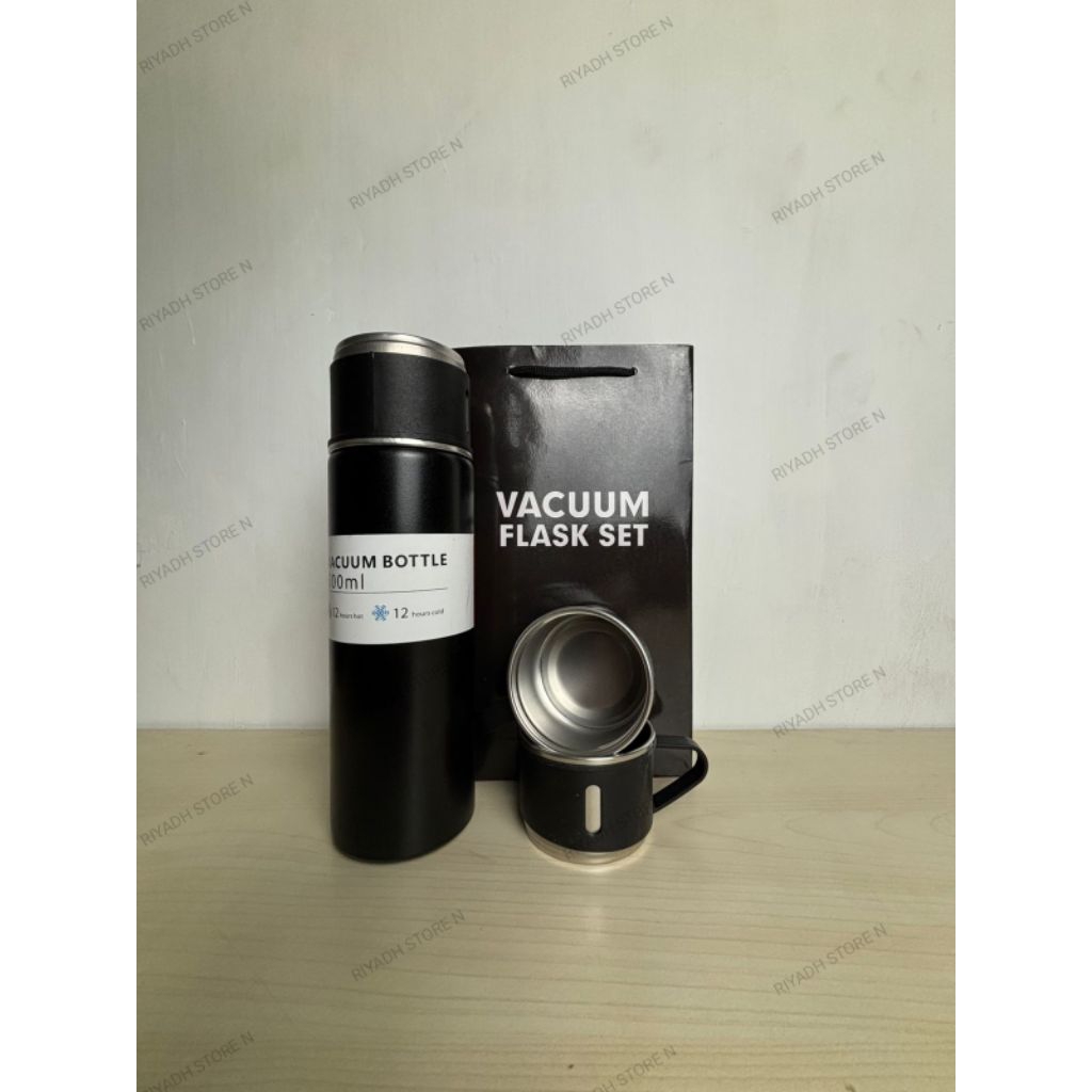 Set Termos dan Cangkir Bunga Salju - Desain Elegan, Isolasi Panas, Kemasan Mewah, Termos Sultan