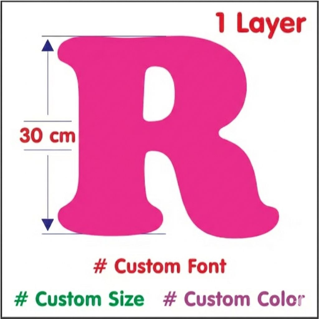 Huruf Abjad Flanel Tinggi 30 cm Pola Huruf Abjad Kain Flanel Serbaguna