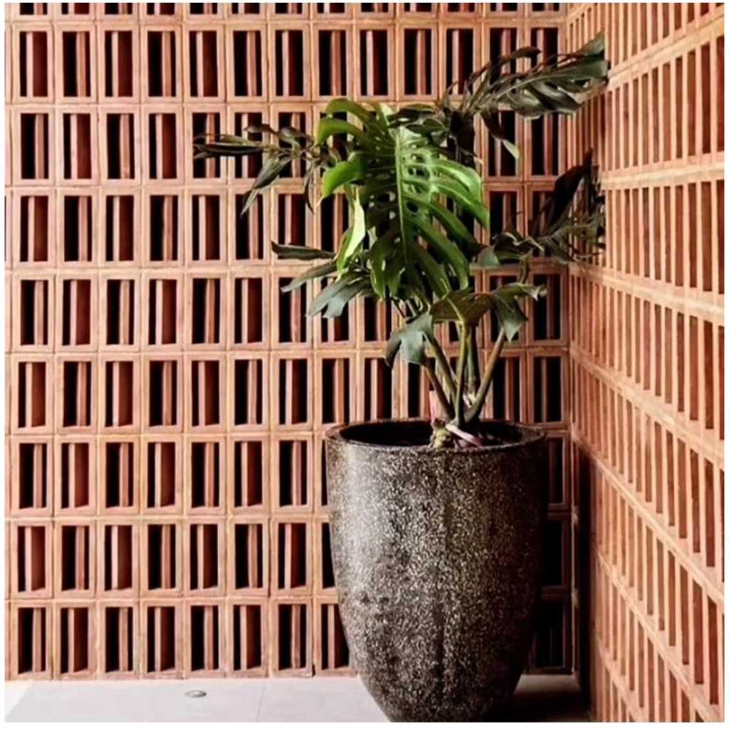 Roster Beton Minimalis - Loster Nako Terakota, Panjang 30 x 15 cm | Loster Putih | Ventilasi Udara, 