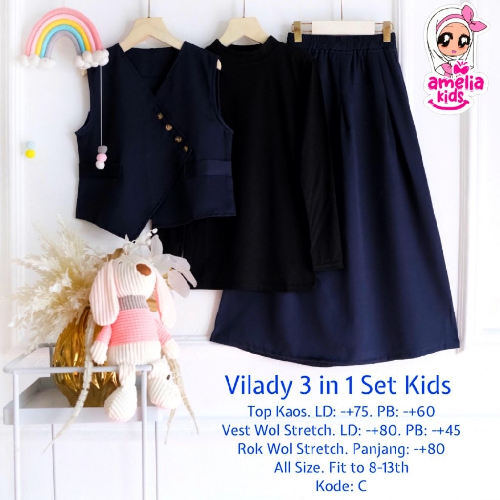 Vilady Set Kids Setelan Anak Perempuan Setelan Anak Perempuan Original Ori Amelia Kids