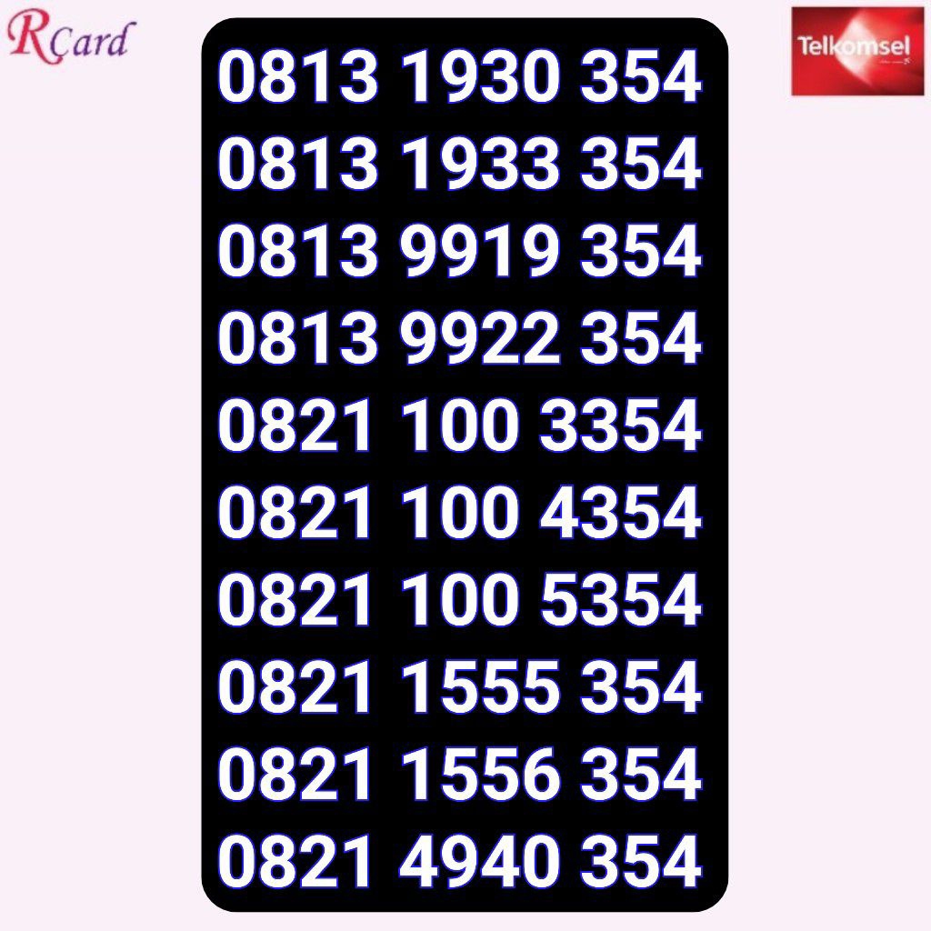 Perdana Nomor Cantik Simpati Telkomsel 11 Digit 354