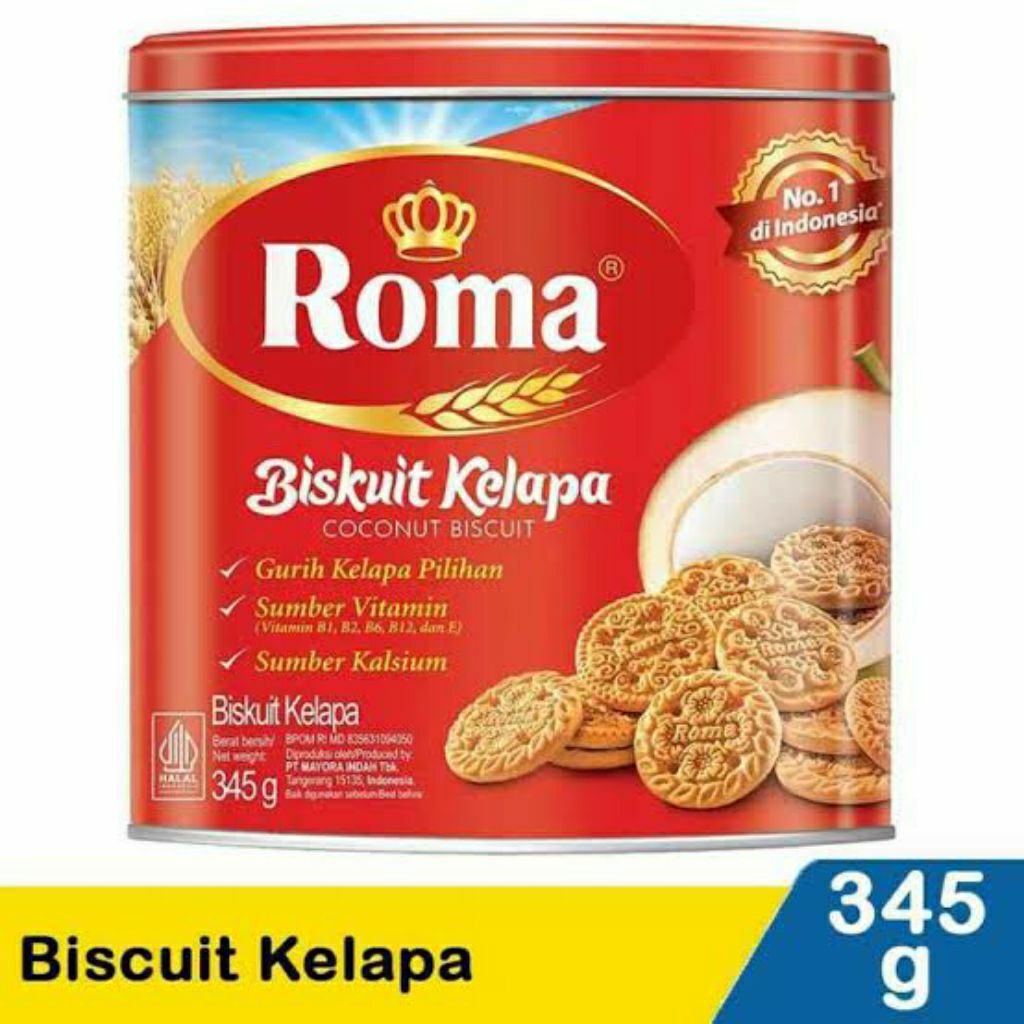 Roma Biscuit Kelapa Kaleng 345gr / Roma Kelapa Kaleng