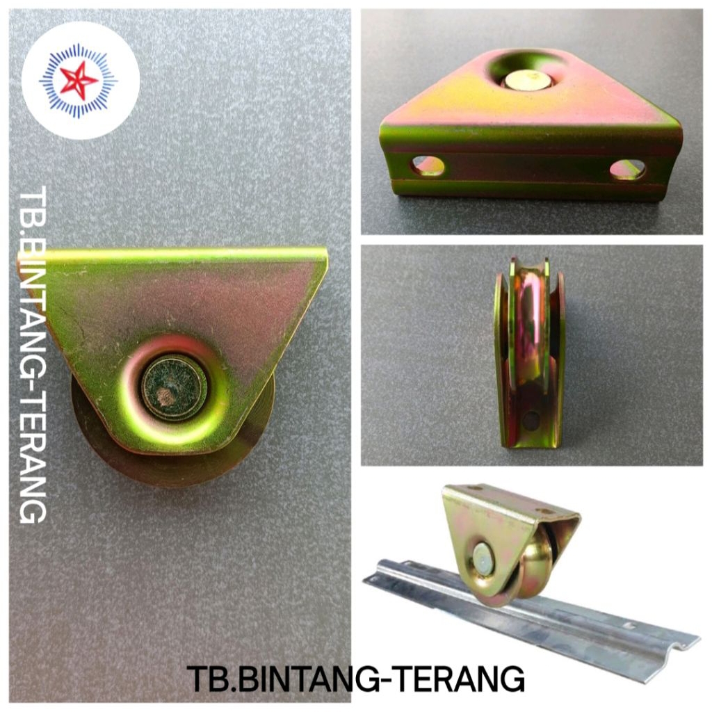 Roda Rel Besi Baja 3" Inch Model U Groove Untuk Gerbang Pintu Pagar