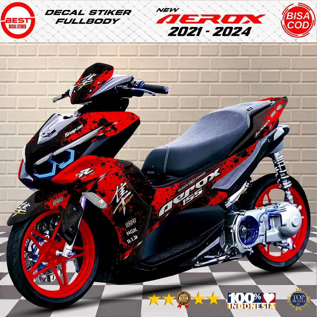 Decal Sticker Fullbody All New Aerox 155 Connected - Dekal Stiker Aerox New Decal Stiker Motor Aerox