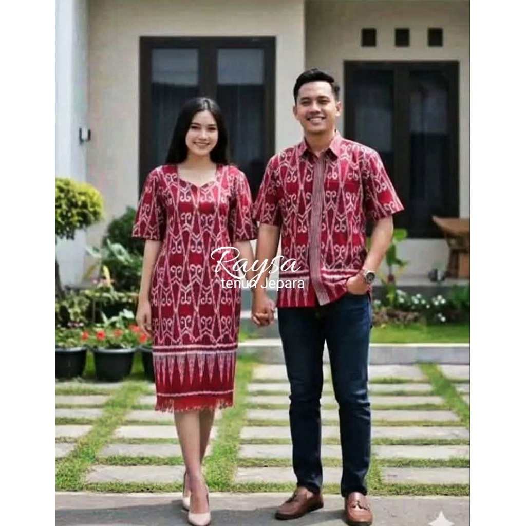 Raysa Couple Tenun Motif Kalimantan baju kondangan baju prewedding