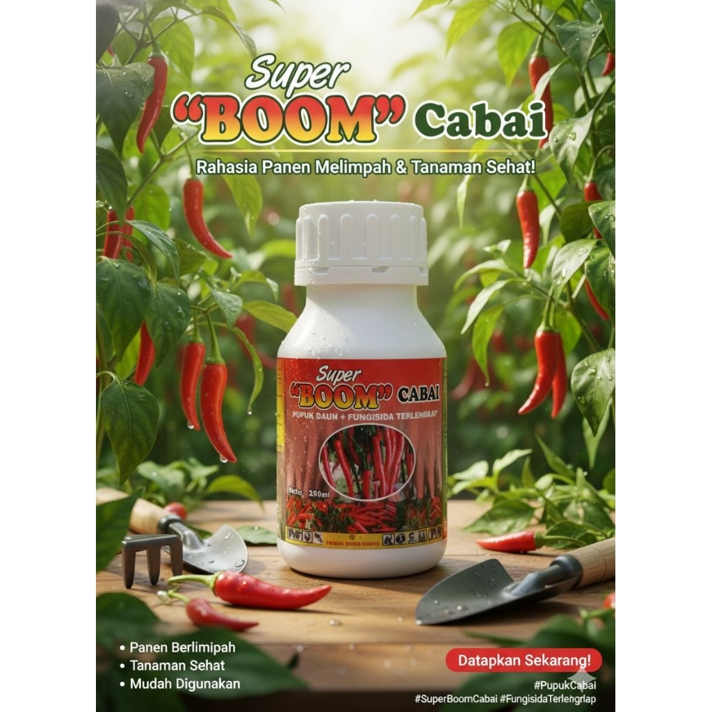 Super boom cabai|fungisida tanaman cabai| pupuk daun bungan dan buah tanaman