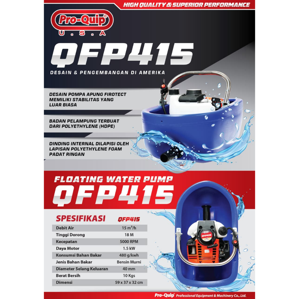 PROQUIP QFP 415 Mesin Air Apung / Floating Water Pump