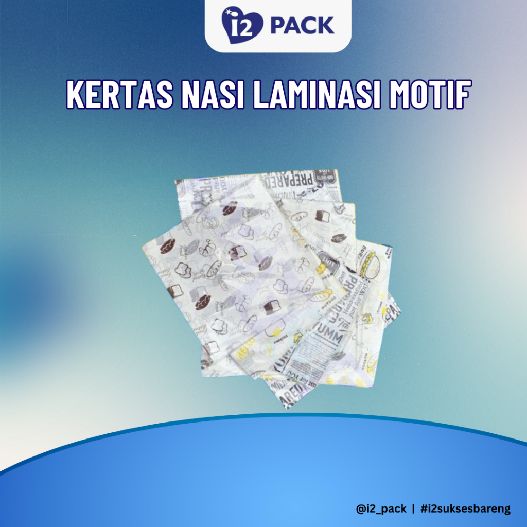 [100 Pcs] Kertas Nasi Laminasi (27x27 cm) - Motif Printing - Anti Lengket / Kertas Laminasi 27x27 CT