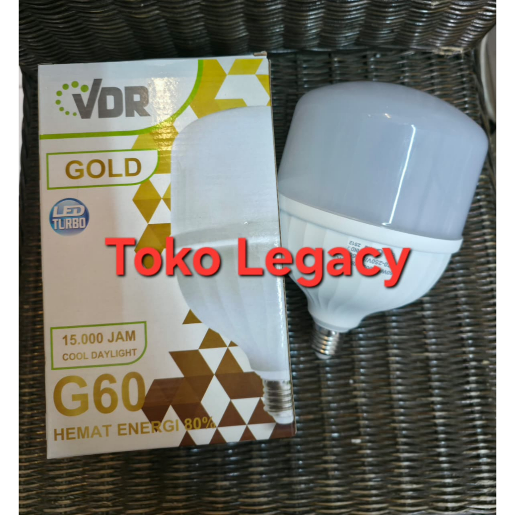 LAMPU BOHLAM LED 60 WATT JUMBO SUPER TERANG HEMAT ENERGI DAN TAHAN LAMA SNI  VDR