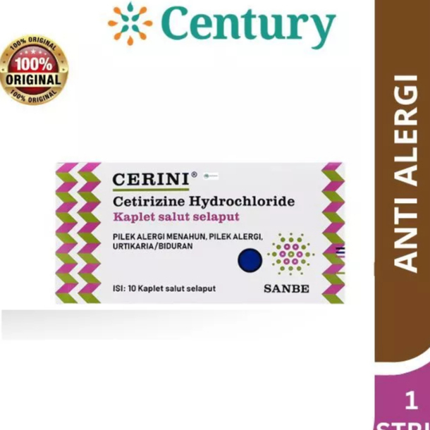 Cerini 10mg Tablet (per Strip) /Anti Histamin /Anti Alergi