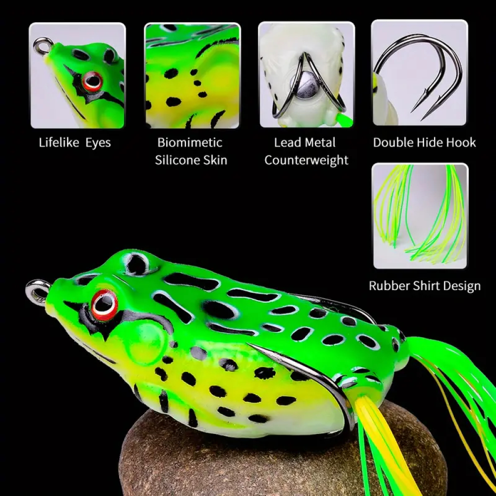 Umpan Pancing casting Gabus,toman Katak Kecil Frog Lure Soft Tube Bait 3gr - RH055 - Green