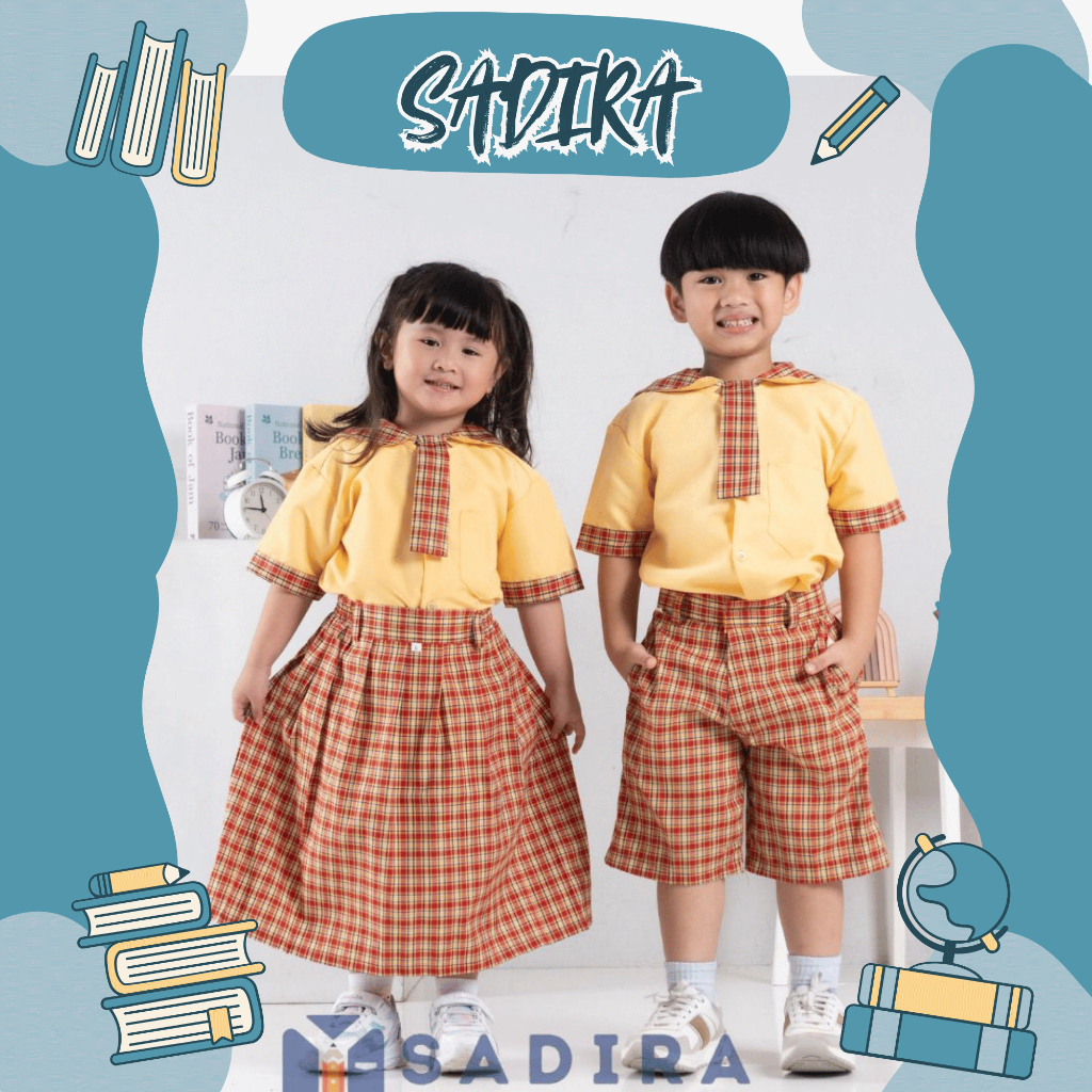 Seragam TK Lengan Pendek, Seragam Anak, Baju TK Lengan Pendek, Baju TK Sadira