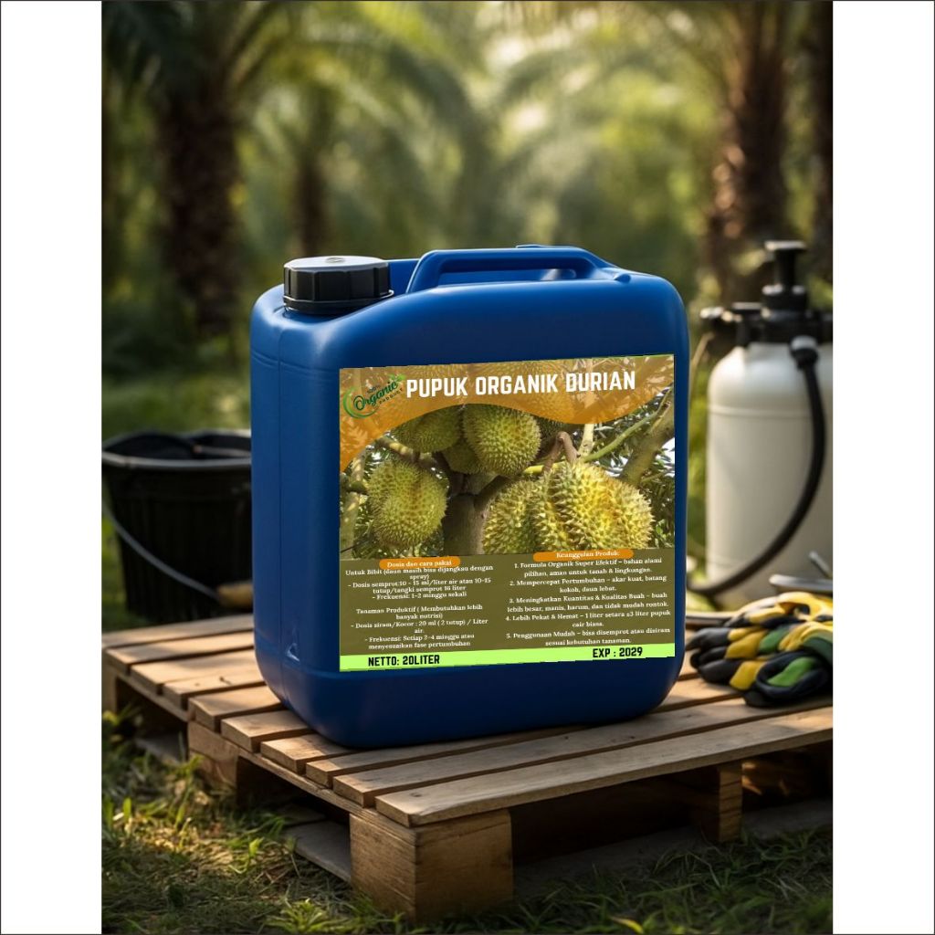BOOSTER organik durian 20 liter, pupuk organik cair penjunjang pelebatan bunga dan buah durian bawor