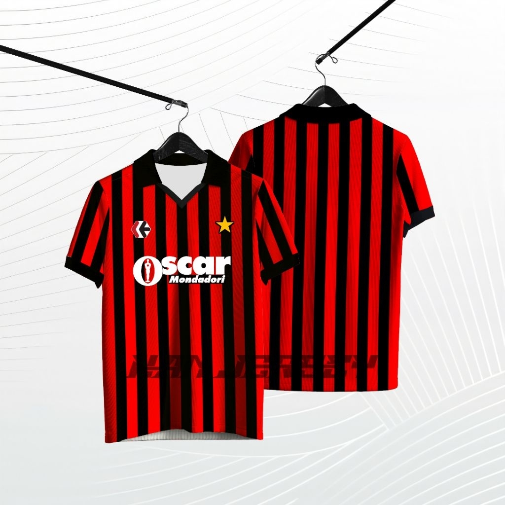 Jersey Full Printing Milan 1984 gratis nama dan nomor punggung