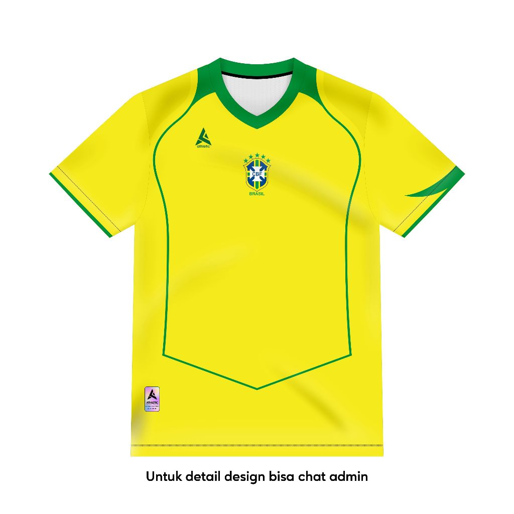 Jersey Fantasy BRAZIL - HOME 2004 Fullprinting Atasan - ATHLETIC SPORTWEAR KIDS