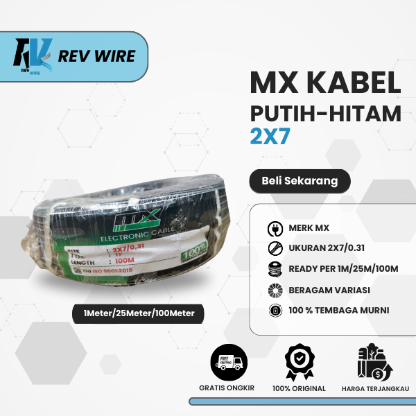Kabel Walet 2x7 Tembaga Murni Kabel Walet 100 Meter