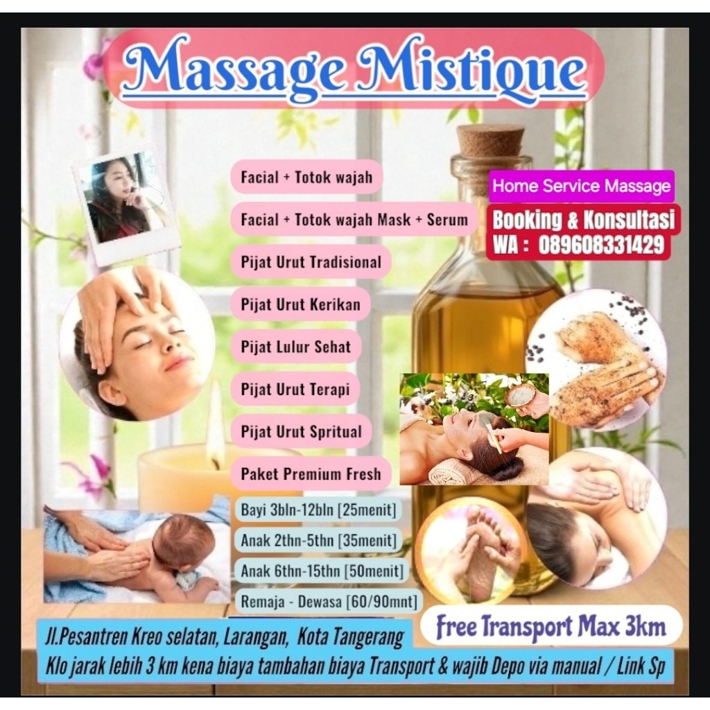 Link invoice Pijat Urut Panggilan , Massage (Home Service)Massage Bayi & Anak-Anak, dewasa wanita.