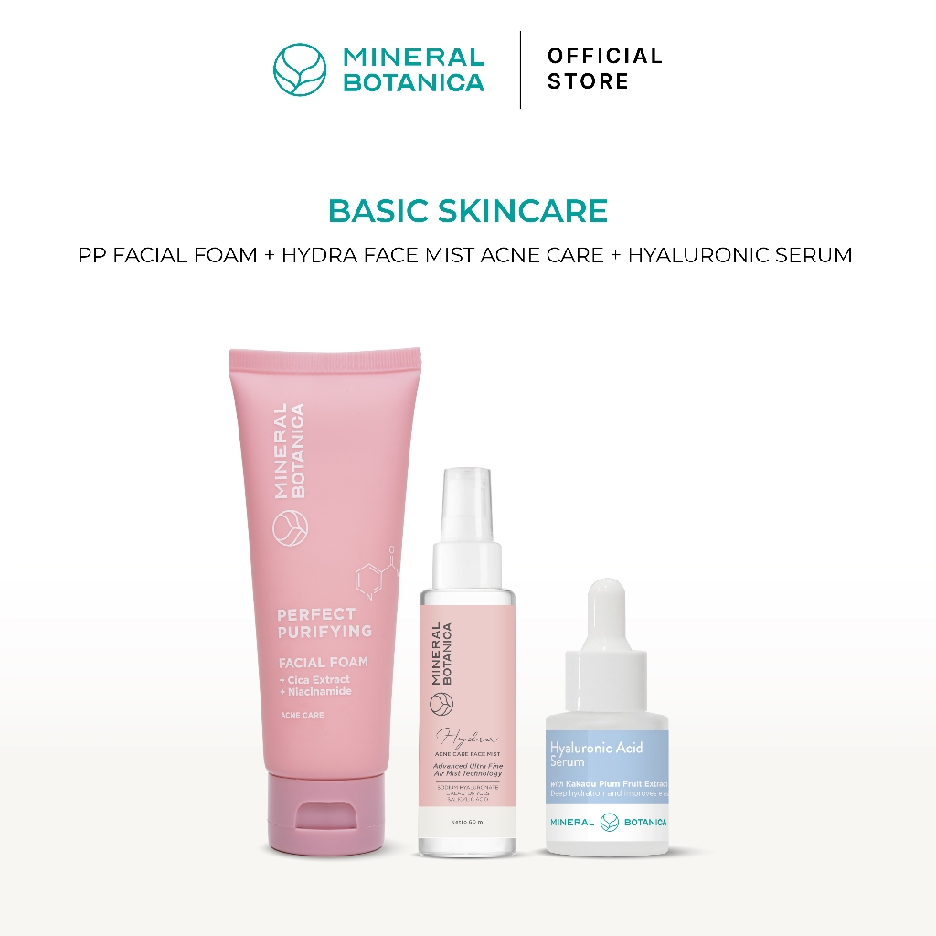 [PAKET ACNE SKINCARE ISI 3PCS 100RB-AN] Mineral Botanica Perfect Purifying Facial Foam + Hyaluronic 