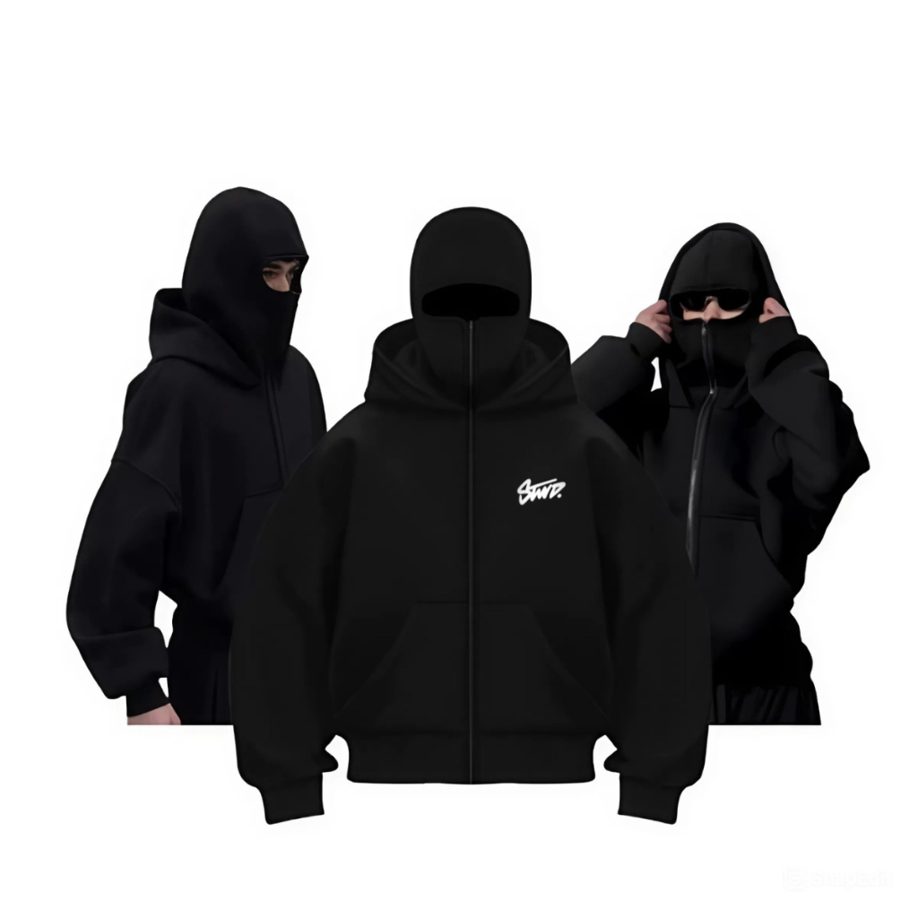 Hoodie High Neck Balaclava Full Zipper Stwd Logo Full Print / Jacket Hoodie Material Cotton Fleece
