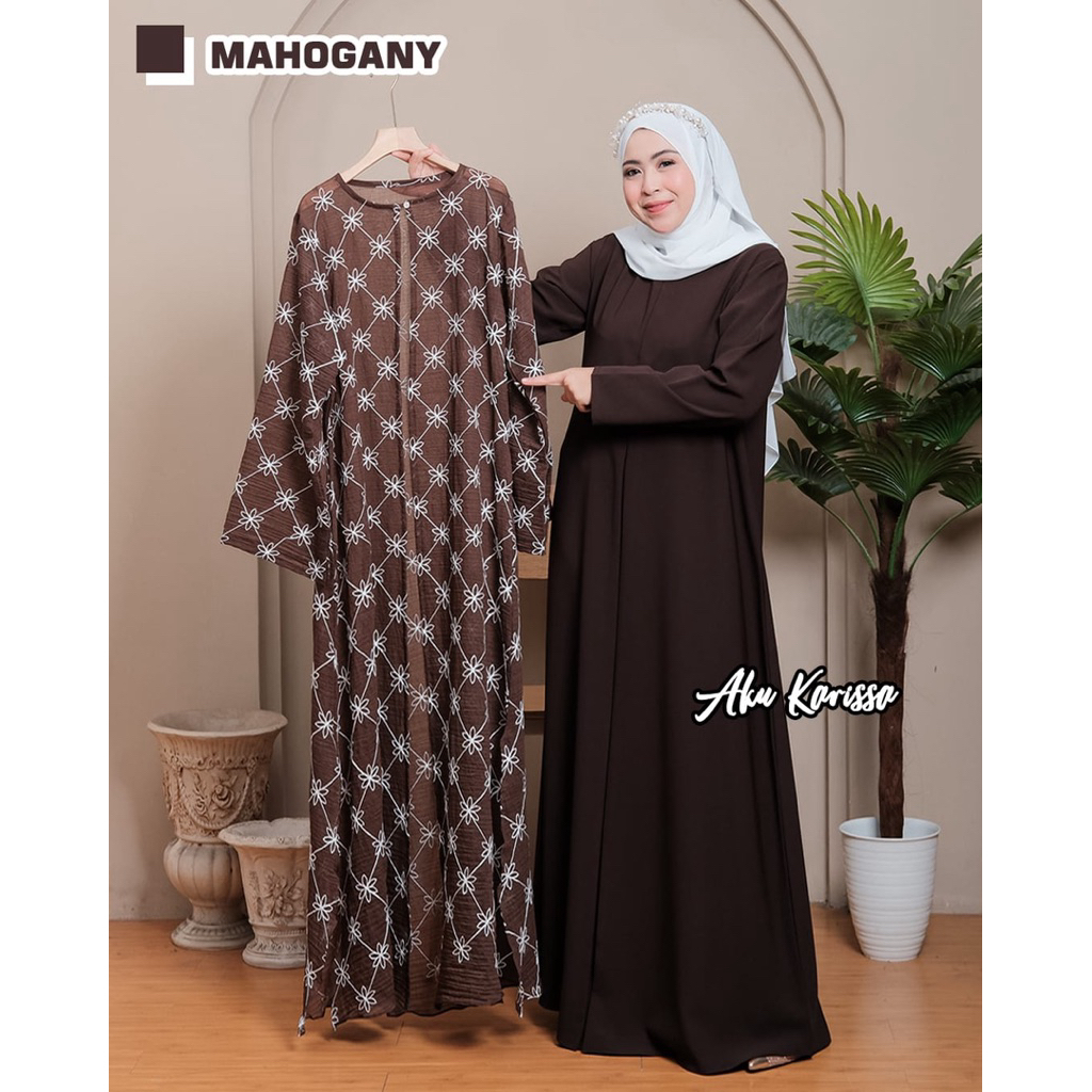 ADMIRA DRESS BY AKU KARISSA BAHAN SABRINA MIX TENCEL CANTIK FASHION HIJAB KEKINIAN OUTFIT RAYA LEBAR