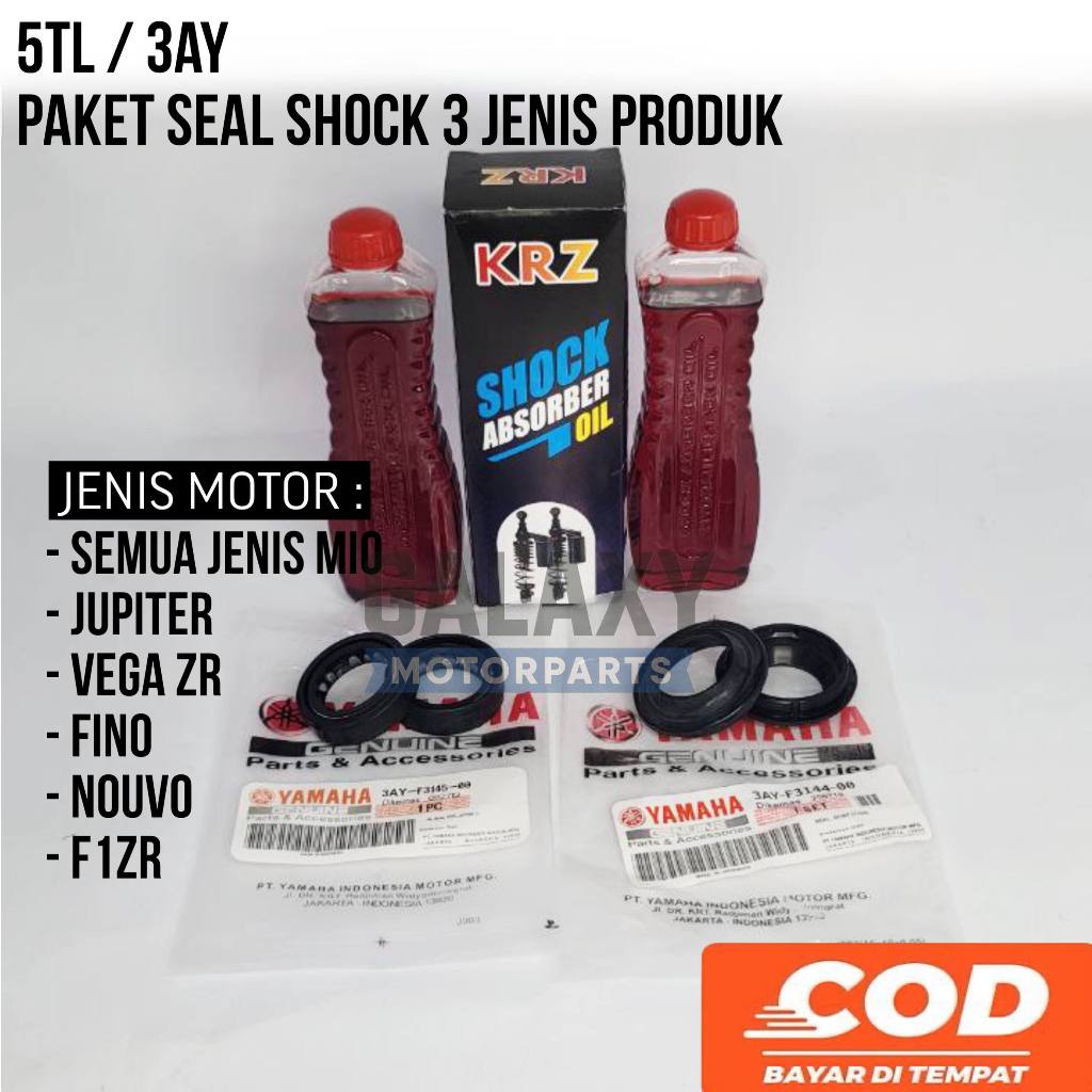 PAKET 1 SET 3 ITEM SEAL SHOCK + SEAL TUTU DEBU + OLI SHOCK YAMAHA MIO / MIO SPORTY / MIO M3 / MIO J 