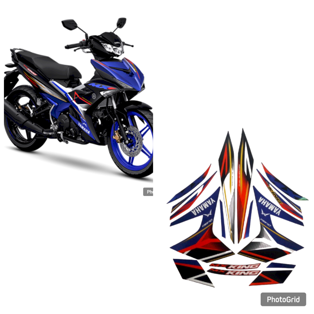 Striping Stiker motor yamaha jupiter mx king 2026 hitam-biru