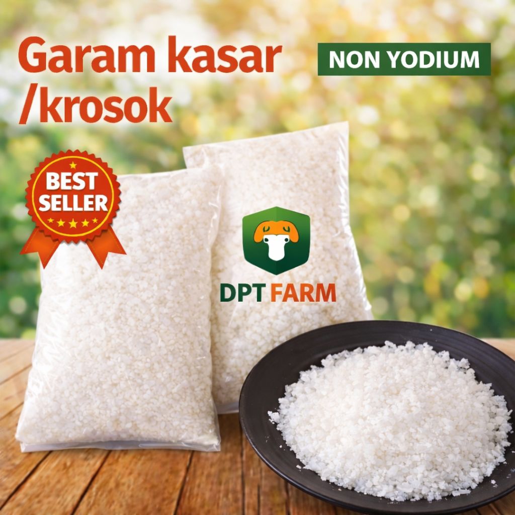 Garam Kasar / Krosok – Butiran Sedang–Besar – Kemasan Praktis | DPT Farm
