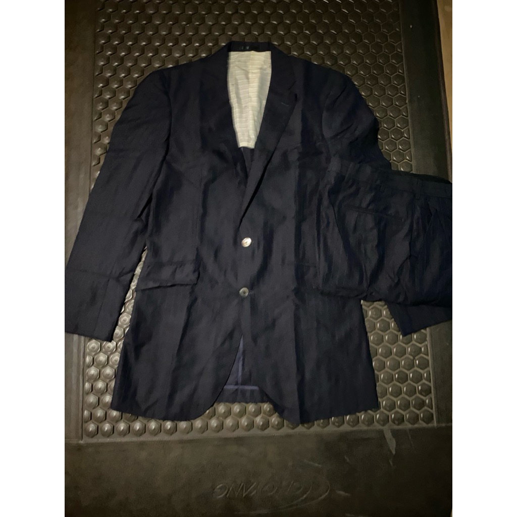 SETELAN SUPER LUXURY ERMENEGILDO ZEGNA SARTO XIPARO ITALY NAVY SALUR MEWAH BRANDED BLAZER JAS CELANA