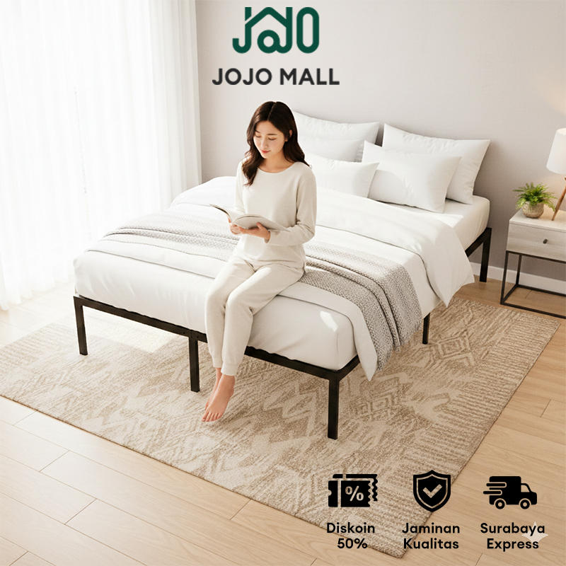 Dipan Besi 100/180cm Tempat Tidur Besi Ranjang Besi Divan Besi Tempat Tidur Dipan Daybed Ranjang