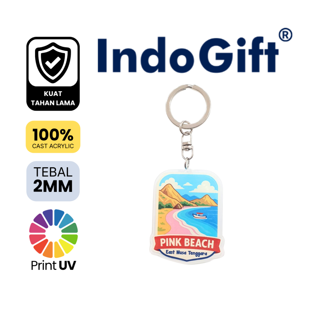 IndoGift Gantungan Kunci Akrilik Tipe 025 Souvenir Oleh Oleh Labuan Bajo