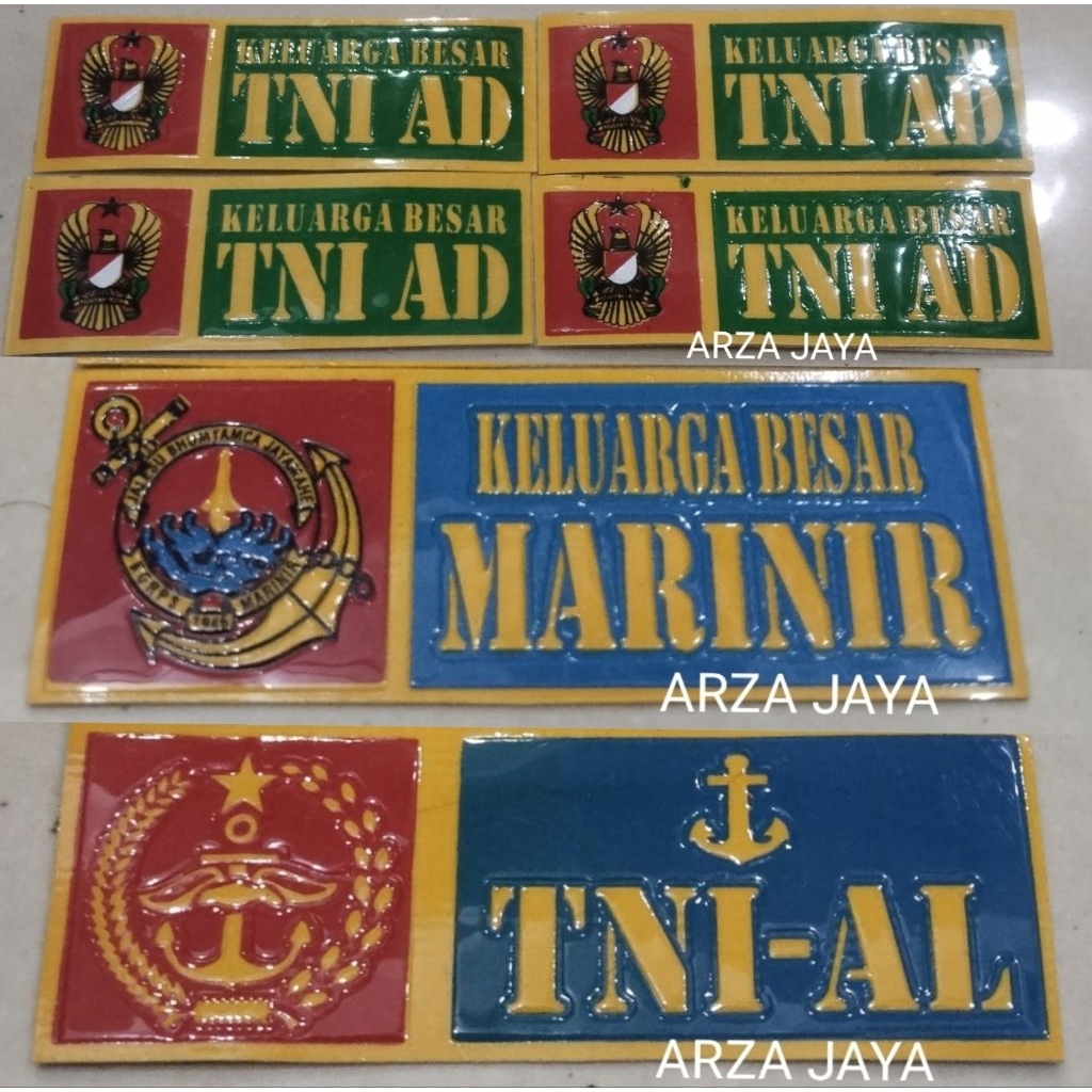 Stiker plat nomor/stiker plat nomer tni ad/AL/marinir 1 pasang