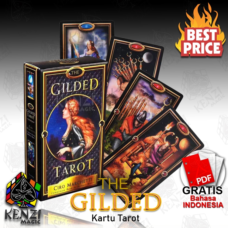 Kartu Tarot Gilded Tarot Deck Ramalan 10x6 + Pdf Indonesia
