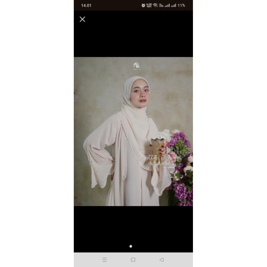 PRELOVED AQSA ABAYA BUTTERCREAM BY NAQA ID