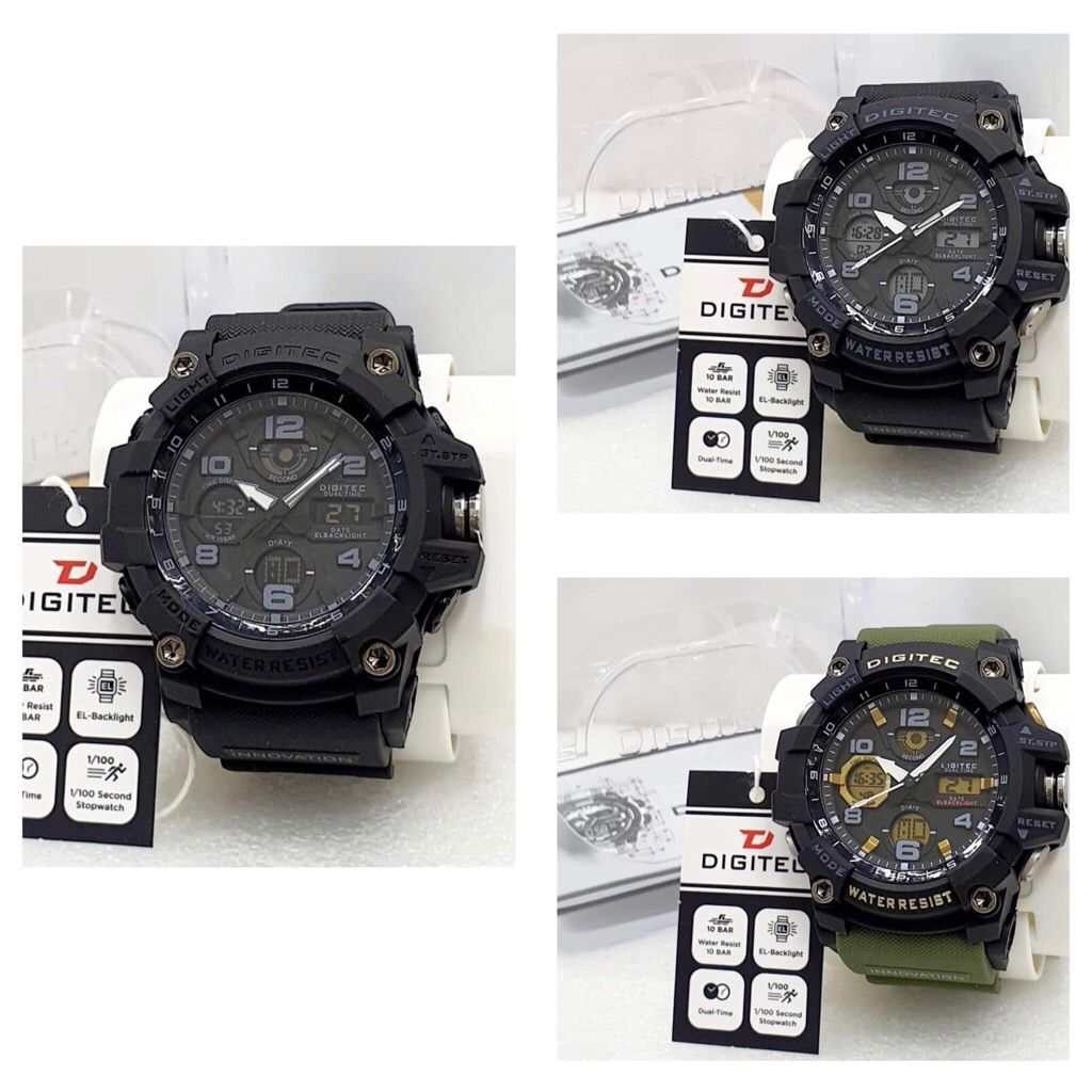JAM TANGAN PRIA DIGITEC 2125T / DA 2125T / DIGITEC 2125 DUAL TIME [ORRIGINAL]