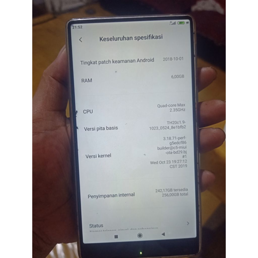 mi mix 1 ram 6/256 minus