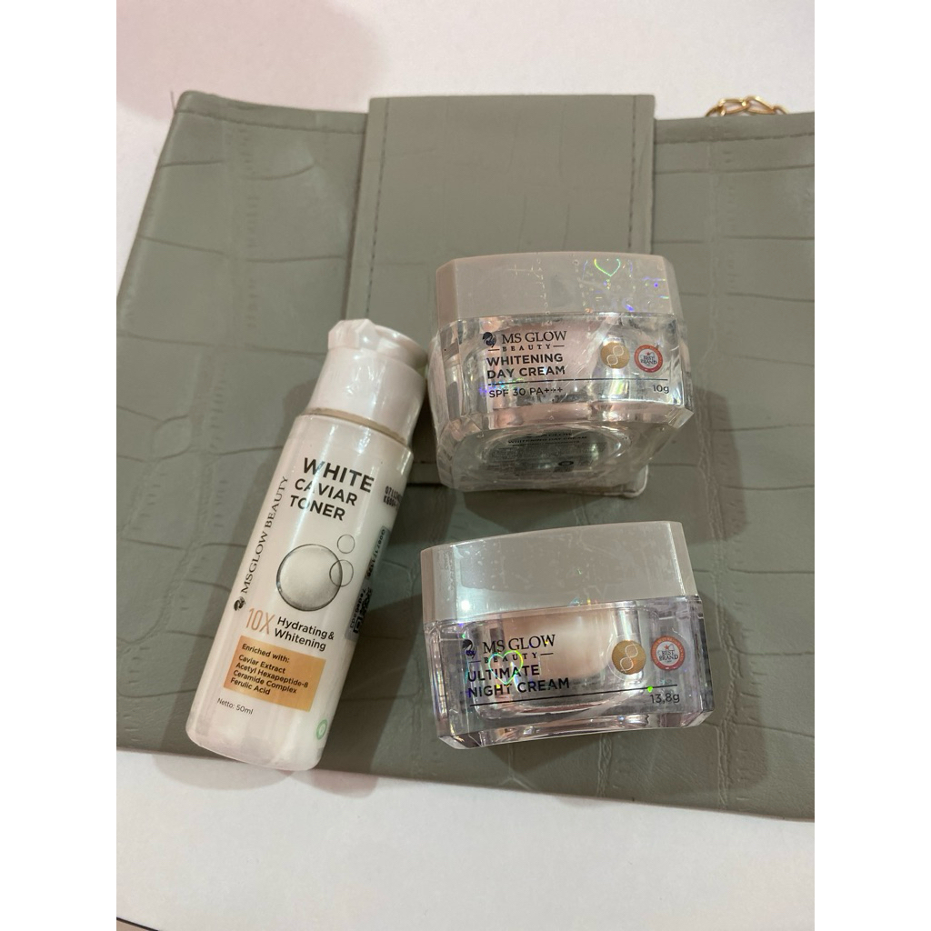 TONER MS GLOW,DAY CREAM MS GLOW, & ULTIMATE NIGHT CREAM