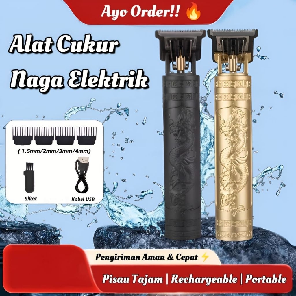 Alat Cukur Pria T9 Vintage USB Mesin Cukur Jenggot Rambut Listrik Rechargeable