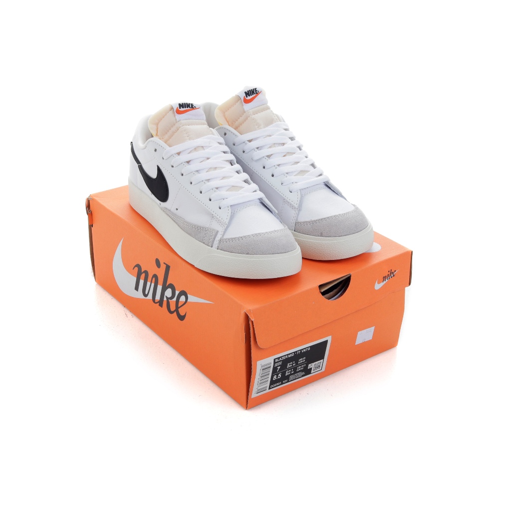 (SLKCK) Sepatu Sneakers Nike Blazer Low 77 Vintage White Black