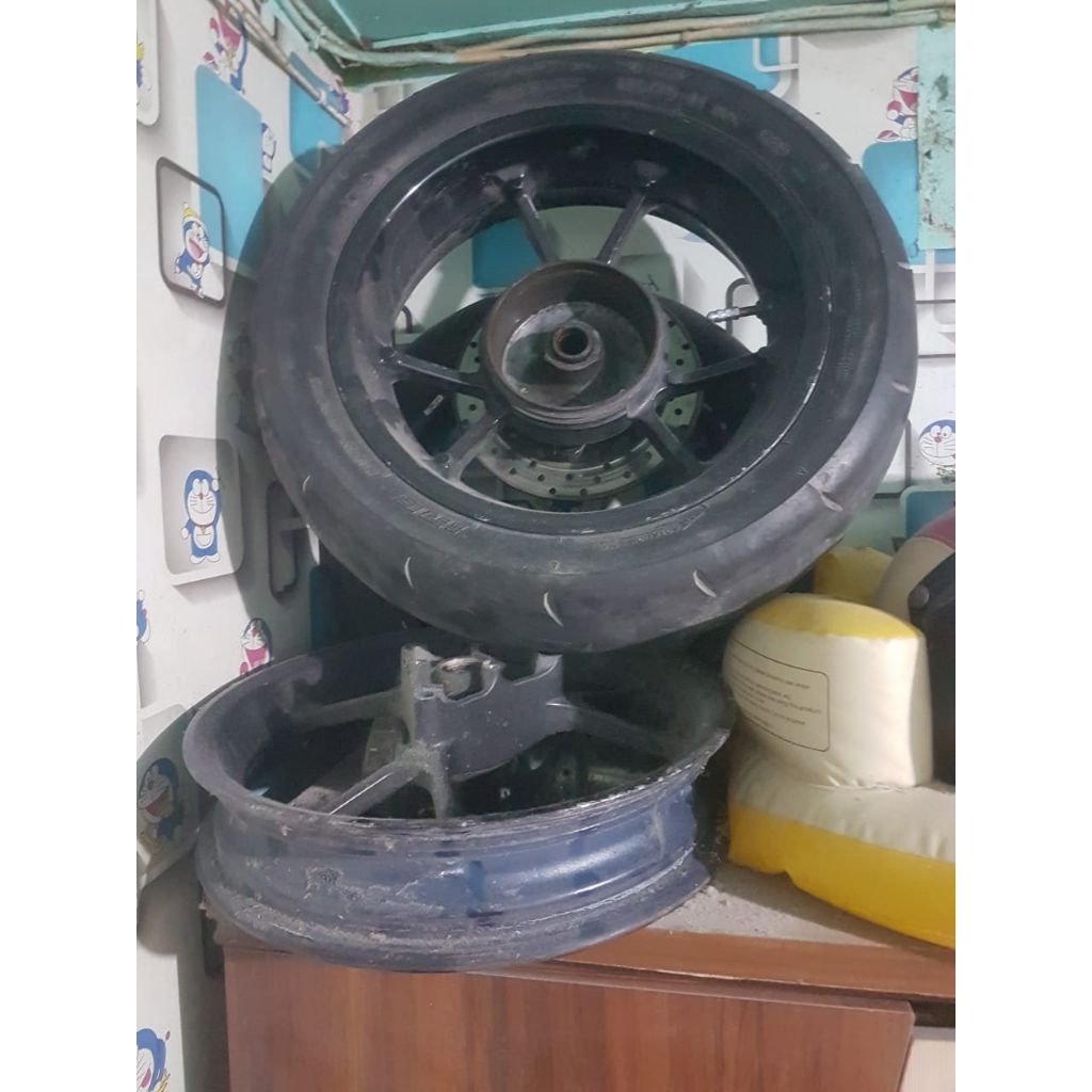 Velg Aerox 155 original Copotan Minus Ban Belakang dah Tipis